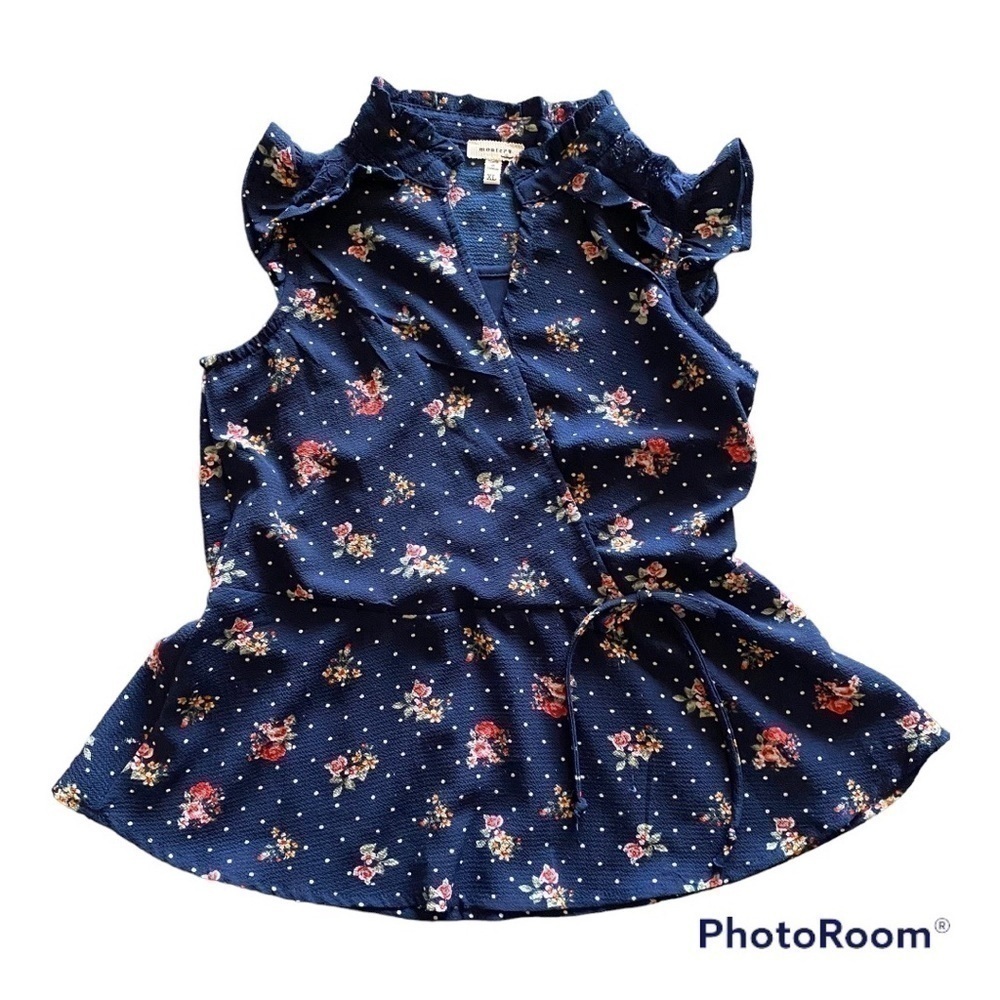 MONTEAU-GIRLS BLUE TOP-SIZE XL